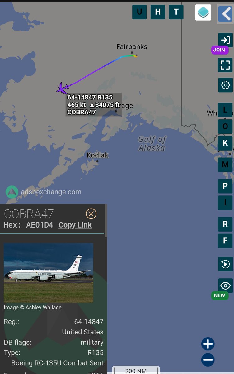 sipjack1776's tweet photo. RC-135U Combat Sent
#AE01D4/64-14847/COBRA47
Tracking SW out of Eielson AFB
@Borrowed7Time @steffanwatkins @FMilcoms @stefano_alessi @blackswanadria @MRAIDANya https://t.co/0H899qFRGC