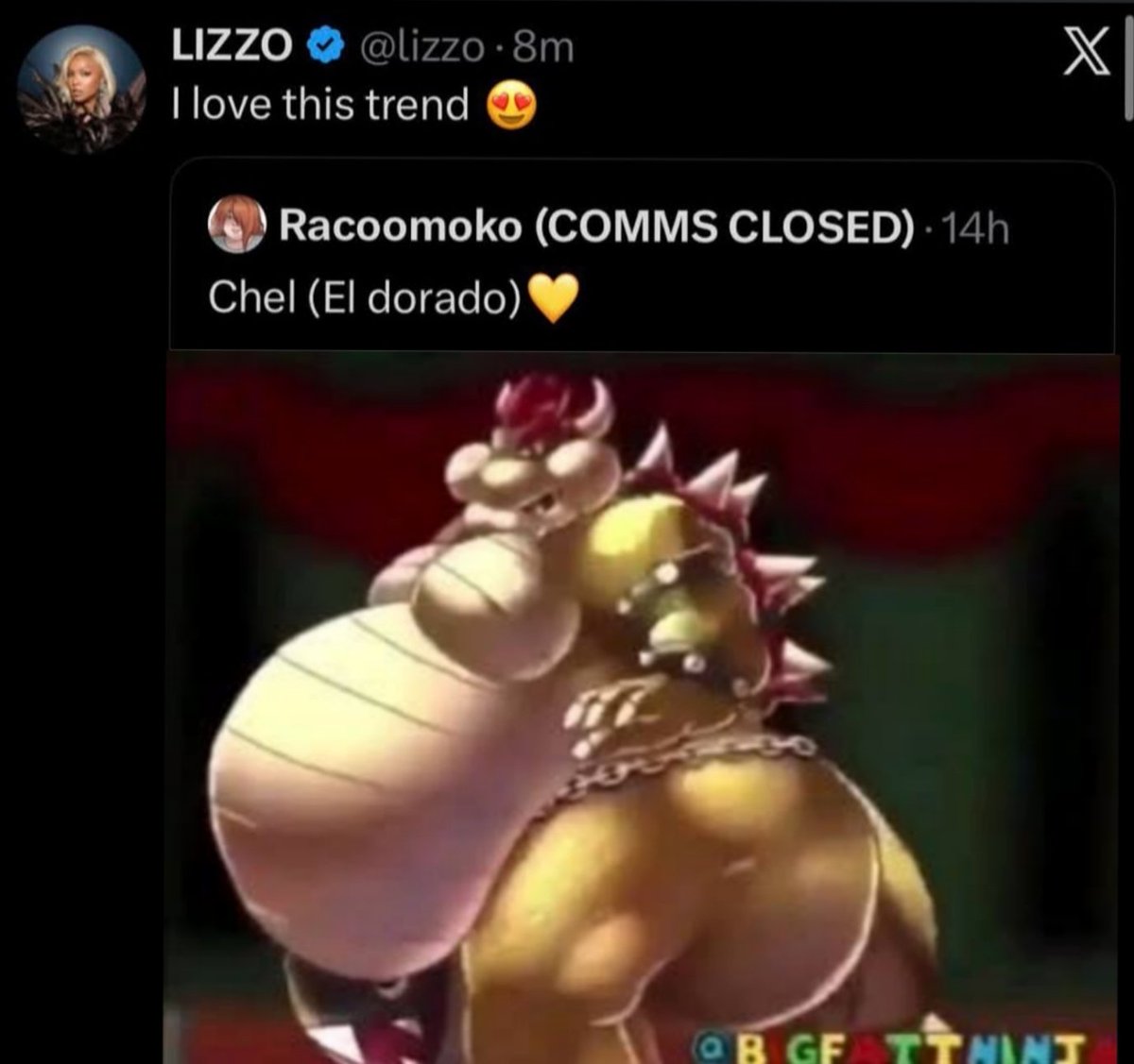 Milcery_Misery's tweet photo. @lizzo https://t.co/hfsKEZPudl