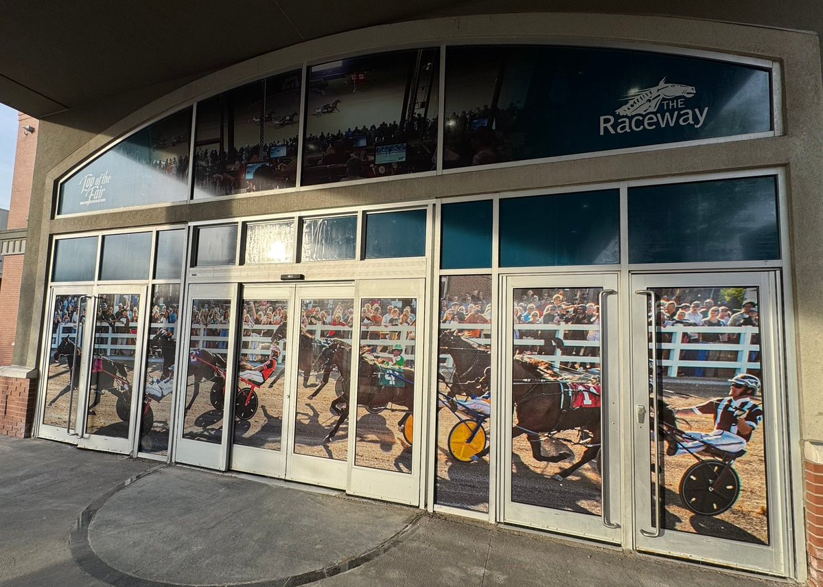TheRacewayWFD's tweet photo. As construction continues on site, we gave our entrance and lobby a nice cosmetic enhancement ahead of this year’s Camluck Classic. Thanks to our amazing graphic designer Jake MacDonald for the terrific work on these treatments. https://t.co/KCGse4DNYL
