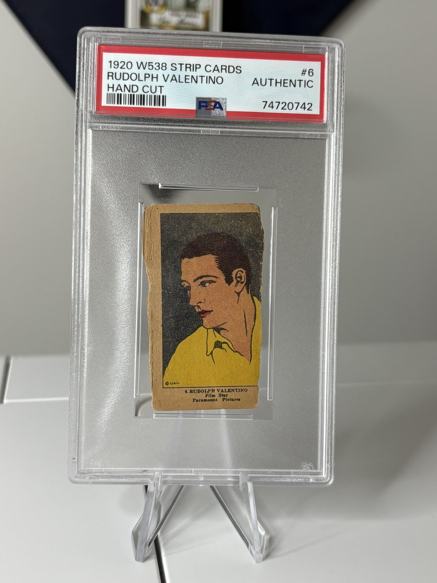 GoatJerseys's tweet photo. @TGNCards 1920 W538 Strip Cards Rudolph Valentino $175 Only 5 in PSA POP

1975 Good Times Jimmie Walker (JJ) Auto $75

1952 Anon Tiny (Ava Gardner) PSA 4
Only 6 panel strip in POP
$125 https://t.co/Wq2gP5i7ZU