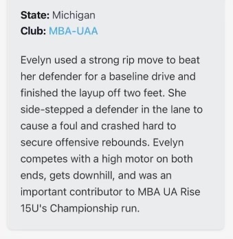 EvieMcClain2029's tweet photo. Honored to have been chosen as a Prep Girls Hoops Michigan State Tournament Sunday Standout. It was a great tournament. I'm lucky to have great coaches and teammates.  Thank you @CoachEvanBell for the write-up.
https://t.co/oZAdrCpg2Y https://t.co/NZZUeKcVtx