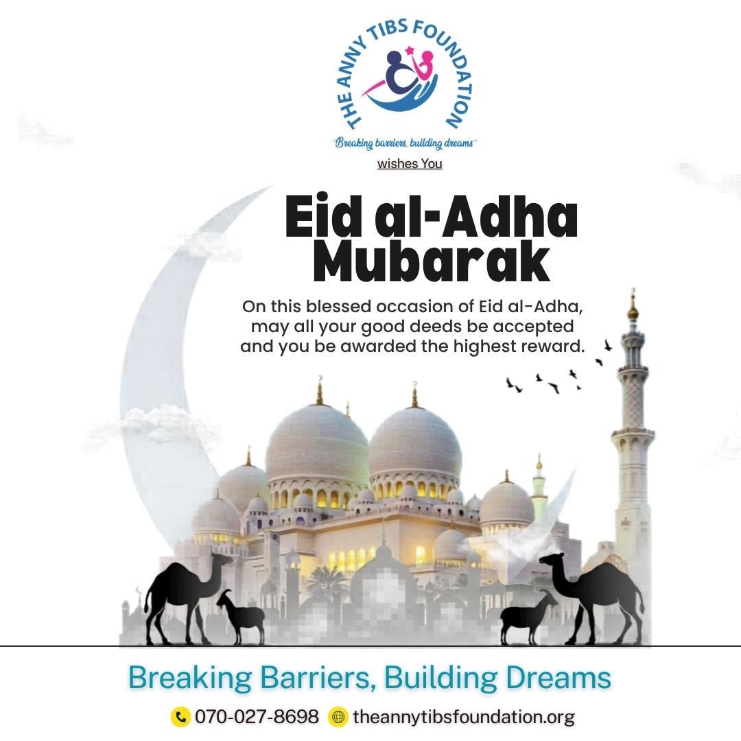 TheAnnyTibsFdn's tweet photo. Wishing everyone a blessed Eid Al Adha filled with love, peace, compassion, and joy. From all of us at Anny Tibs Foundation. 🌙✨

#EidAlAdha #AnnyTibsFoundation #CommunitySupport #Blessings #EidMubarak https://t.co/1Q8pVC4Gy1