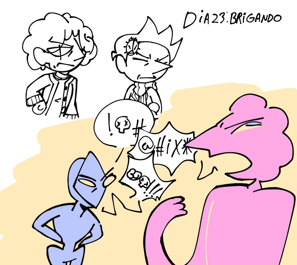 Taf240_'s tweet photo. Dia 23: Brigando // minha criatividade hoje se foi embora, só lembrei dos cortes que tem de miis casados brigando no tomodachi life https://t.co/aduBDI4DbZ
