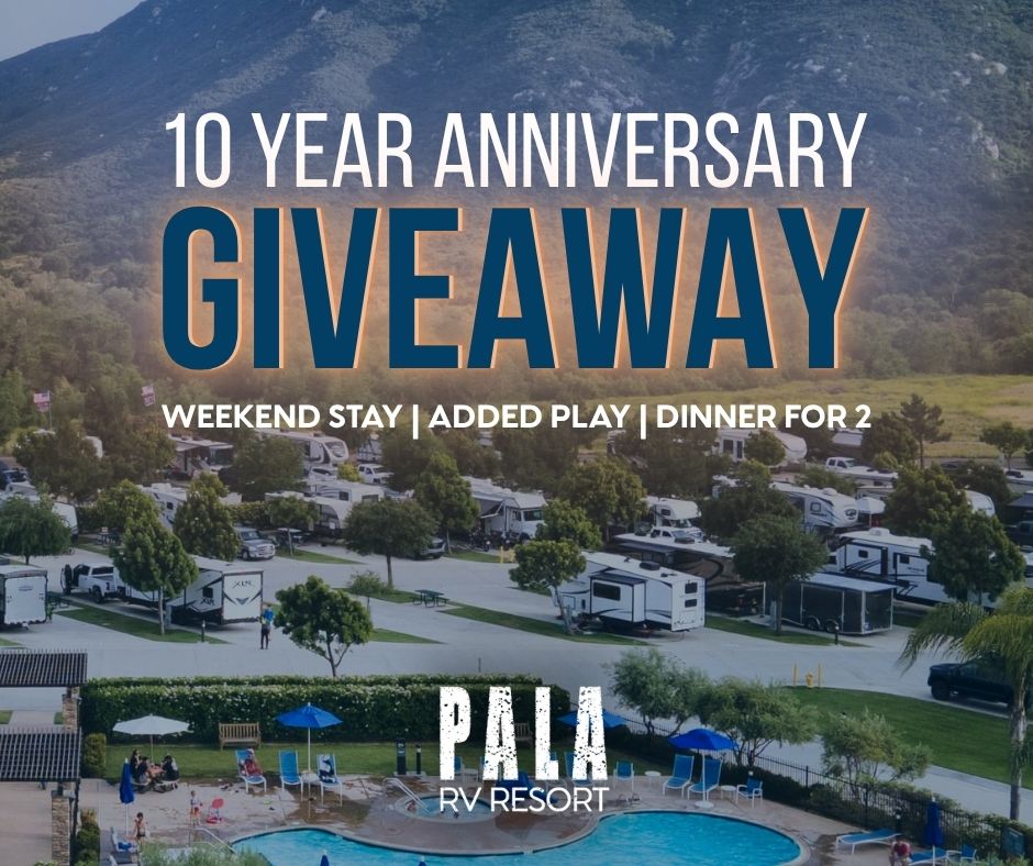 PalaCasino's tweet photo. 🚐 GIVEAWAY TIME 🚐
We’re celebrating 10 years of our RV Resort with the ultimate getaway giveaway! 🏕️✨

ONE winner gets:
🏕️ Weekend stay at our RV Resort
🎰 $100 Added Play each for two
🍴 Dinner for two

To enter:
✨ Like this post
✨ Tag your travel buddy ⛰️

Winner announced June 1
Must be 21+ to enter // All recreational vehicles must be currently registered, fully self-contained, well maintained and in good operating condition. Any RV fifteen (15) years or older must receive prior approval from the RV Resort.

#RVLife #RVResort #Giveaway #PalaCasino