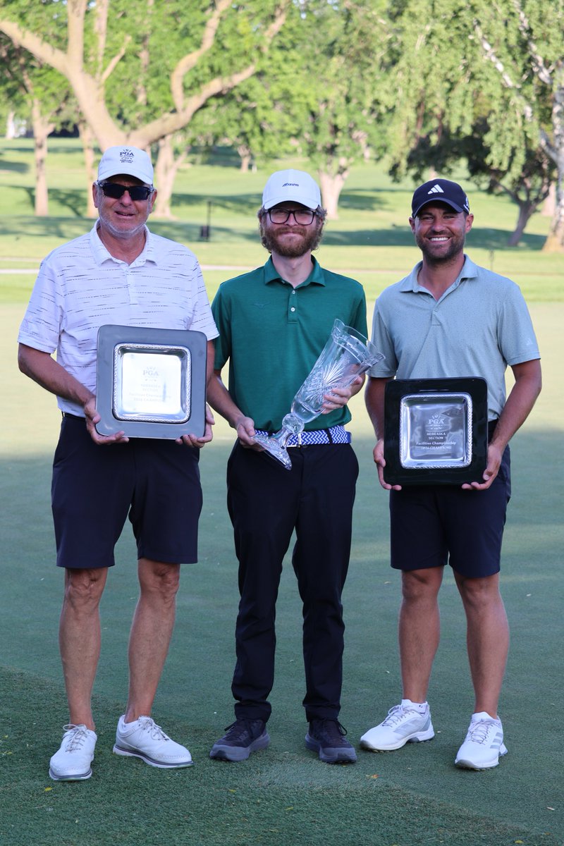 NebraskaPGA's tweet photo. Champions at @Lochland! 🏆 

@JP_GolfShop and @CarsonSchaake1 soar to 22-under to win our 2026 NEPGA Facilities Championship, presented by @MizunoGolfNA. 

In 36 holes of best-ball, the duo went bogey-free with 20 birdies and an eagle to win by four! 🔥 

Results 📲 https://t.co/5AaoBXBIk2