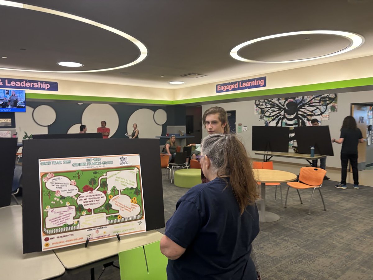 MrRininger's tweet photo. APEX night at Rootstown is hands down one of my favorite nights of the year! 🌟 Nothing better than watching students take ownership of their learning and present their reflections to families. Pure celebration of hard work and community. #ourbmsa https://t.co/XX0oD49cqd
