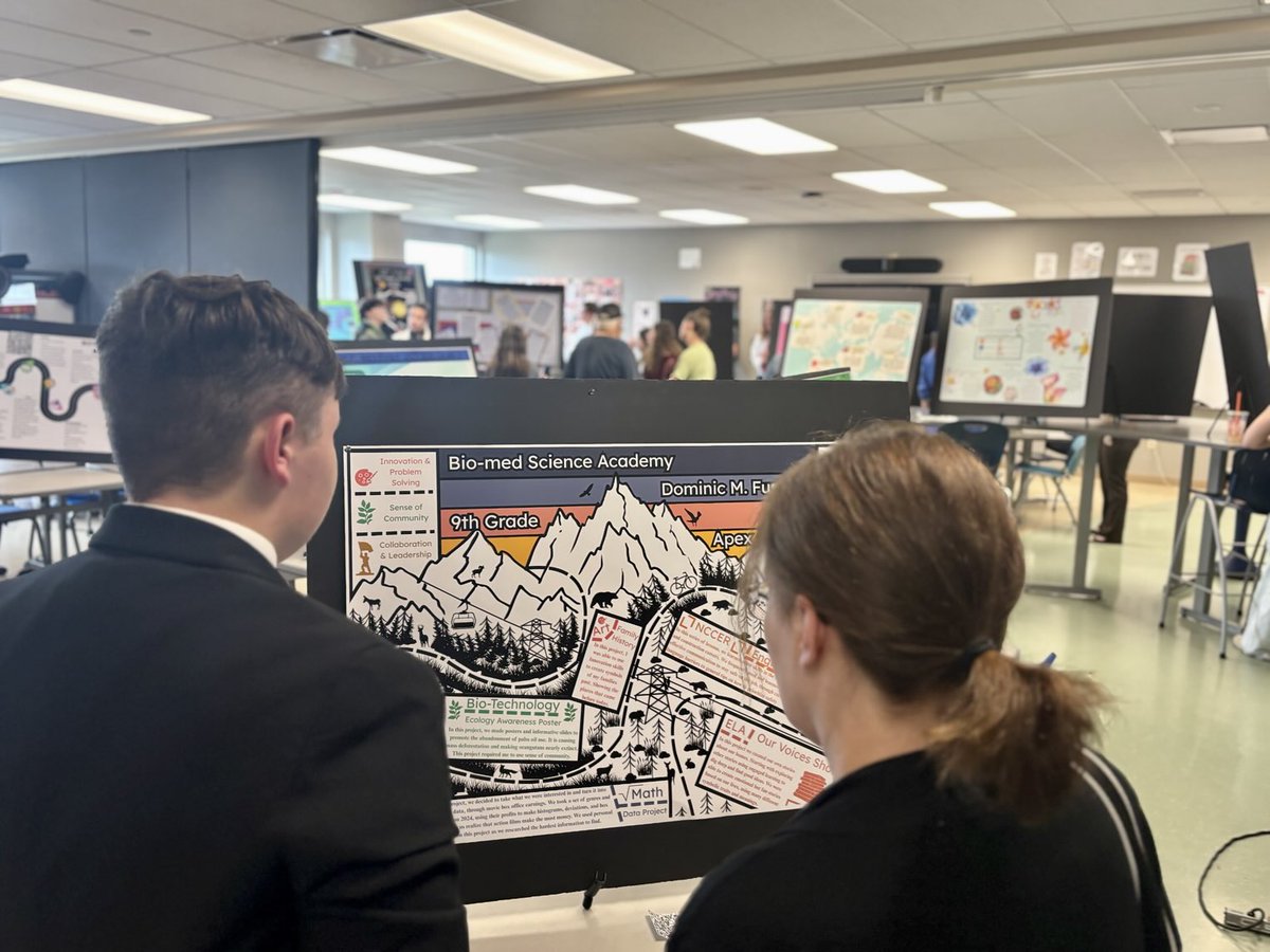 MrRininger's tweet photo. APEX night at Rootstown is hands down one of my favorite nights of the year! 🌟 Nothing better than watching students take ownership of their learning and present their reflections to families. Pure celebration of hard work and community. #ourbmsa https://t.co/XX0oD49cqd