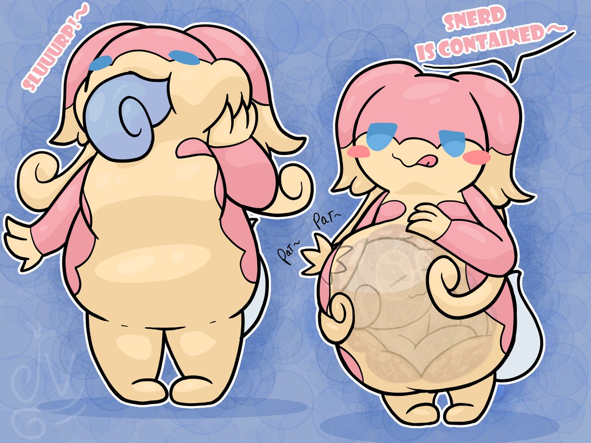 jelivanilla's tweet photo. Posting these together since they were mostly to practice drawing with digital pen. Some good poke tums and gulps I did for practicing coloring and Lineart! 
Alt texts give more insights on my journey If you're interested and willing to listen to my LONG snerd ramblings that is! https://t.co/yzDk63yoDM
