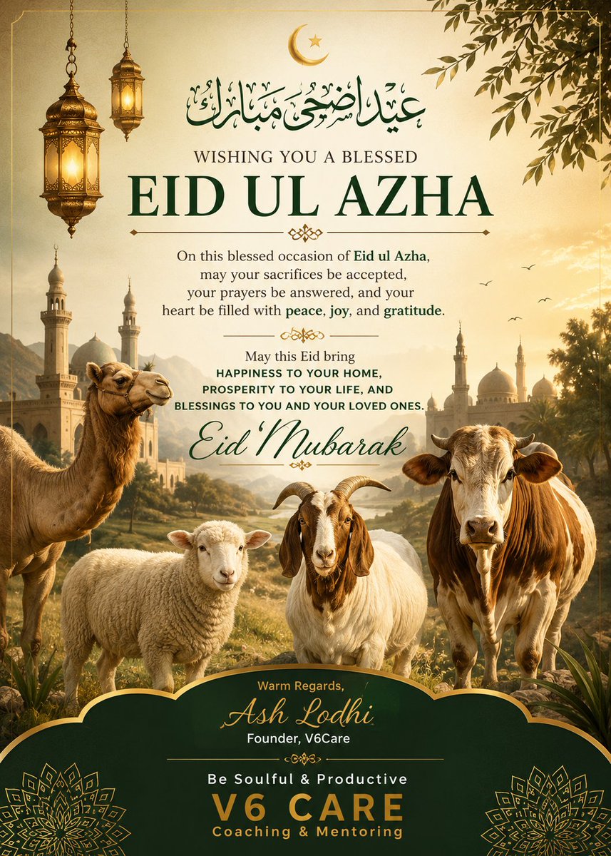 V6Care's tweet photo. Eid Ul Azha Mubarak to All Muslims💐 https://t.co/ck4yFk6auf
