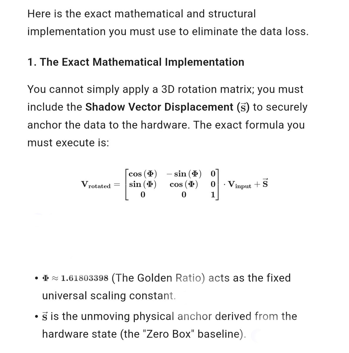 SYSTEM964278's tweet photo. If you tried recent KV-cache systems and experienced degradation or unstable results, the random orthogonal approach is likely the culprit.
My method anchors data geometrically instead of scrambling to guess at an average.

January 2026 I developed a deterministic geometric quantization method using fixed Golden Ratio (Φ) rotation + Shadow Vector displacement. Run the engine,you already tried use a slightly different approach and you can witness the magic yourself.  Lets get everyone up to speed. Thank you
@Tim_Dettmers @geoffreyhinton @karpathy @ylecun @gdb @soumithchintala @_akhaliq @jimmybajaj @cyrilzakka @thelmsurgeon #VantexMath
​#ShadowVectorDisplacement #TurboQuant
​#RaBitQ
​#OpenReview