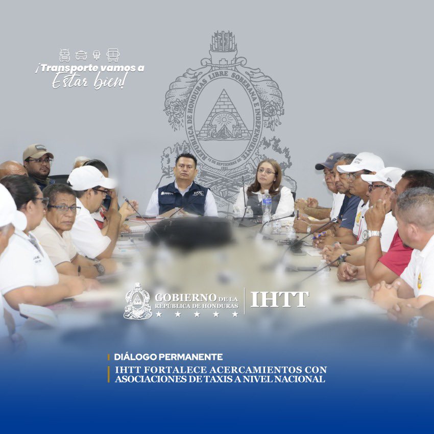 IHTT_HN's tweet photo. Autoridades del Instituto Hondureño del Transporte Terrestre (IHTT) sostuvieron una importante reunión con representantes de las asociaciones de taxis ATIXISH y ATAXUH, con el objetivo de abordar diversos temas de interés para el sector transporte. https://t.co/Jz8Ub8XeQx