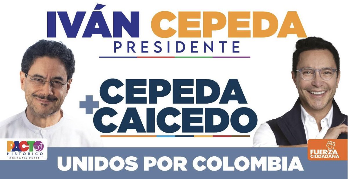 lpinzonbolano's tweet photo. Con toda nuestra #FuerzaCiudadana, y liderados por @carlosecaicedo, vamos con mucho entusiasmo a lograr que @IvanCepedaCast y @aida_quilcue sean Presidente y Vicepresidenta este 31 de mayo.

#AlianzaPorLaVida #Cepeda+Caicedo #UnidosPorColombia #EnPrimera https://t.co/P3xKoOlUVJ