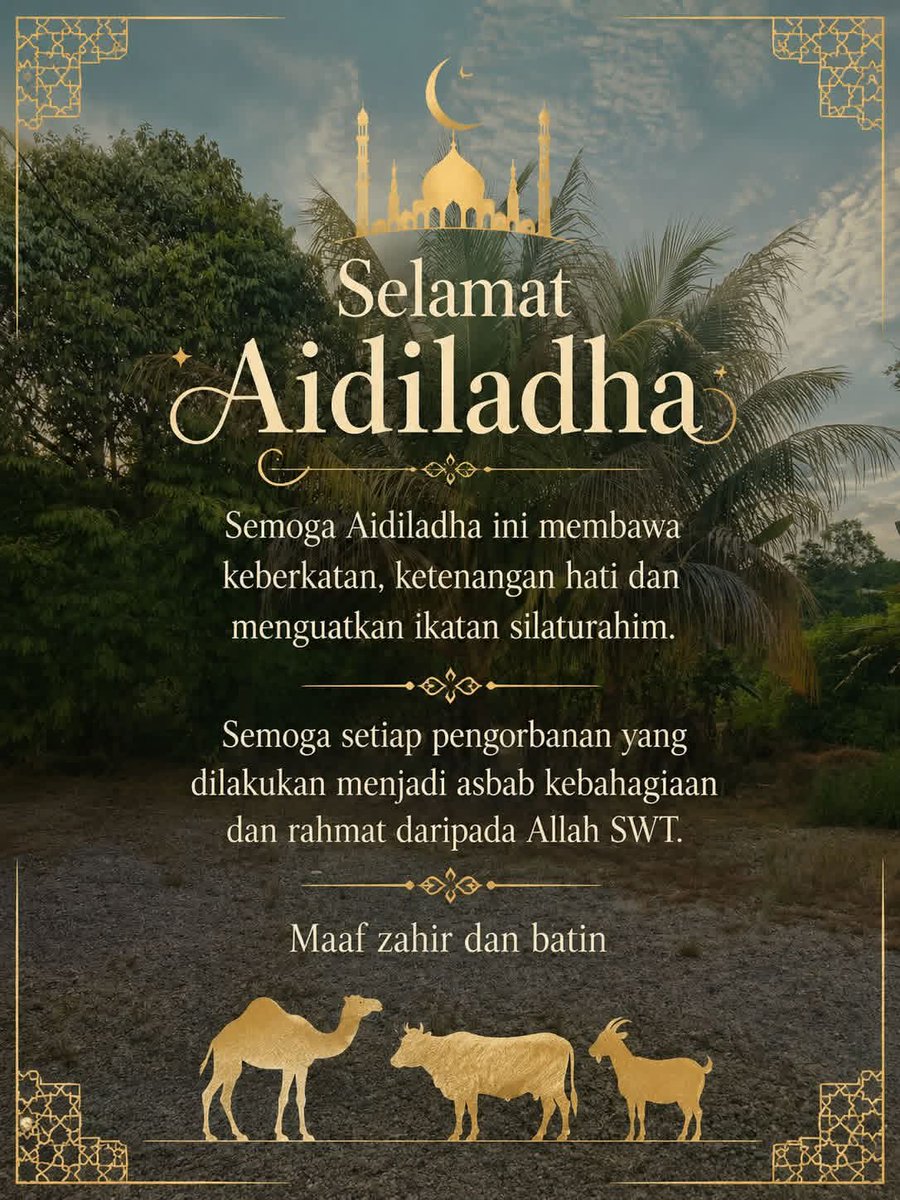 semutme007's tweet photo. Selamat Hari Raya Aidilfitri...Selamat Berkorban❤️❤️❤️ https://t.co/ei0uxGu10F