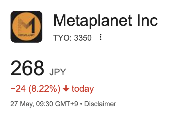 ZynxBTC's tweet photo. This is insane.

Metaplanet is being treated like it's the worst stock in Japan and is now trading significantly below NAV.

This level of capitulation reminds me of when I bought $ASST below $8.

We are entering deep value territory here.

Monitoring the situation. https://t.co/exqhOEcAZf