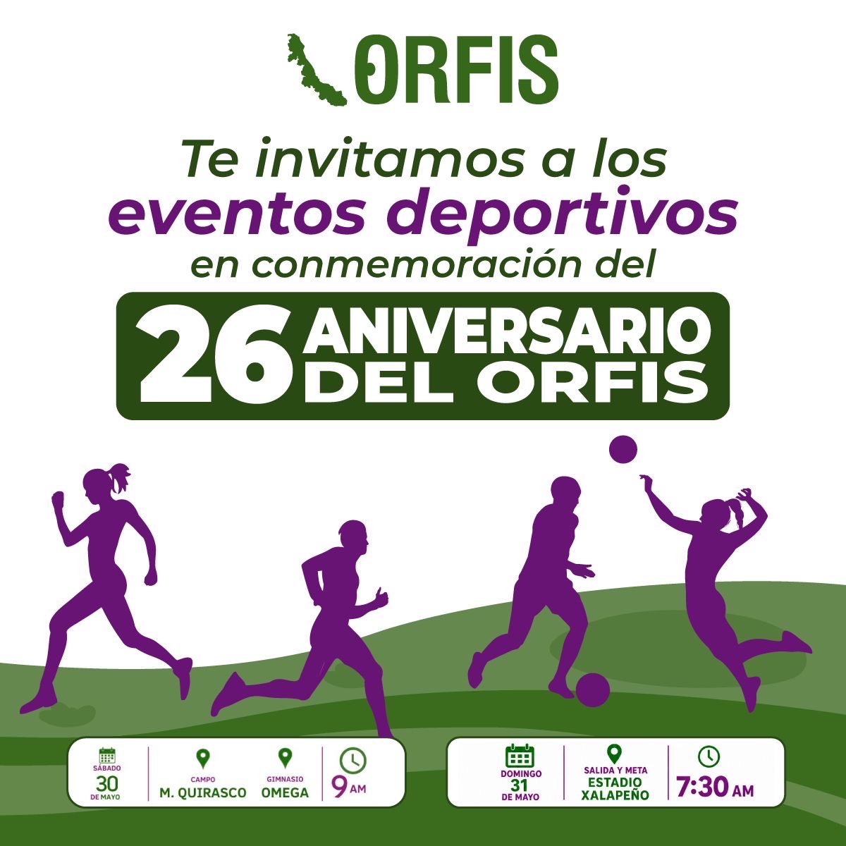 ORFIS_VER's tweet photo. 📣El Órgano de Fiscalización Superior del Estado de Veracruz te invita a formar parte de los juegos deportivos, en conmemoración del 26 Aniversario del #ORFIS. 🏆⚽🏅🏀 https://t.co/wOBGx18IVV