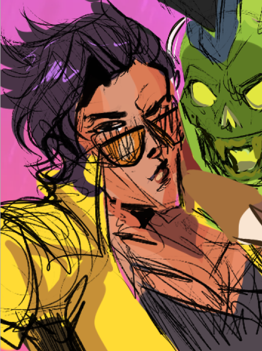 orirising's tweet photo. Half hour cooldown trying to practice rendering immediately over a rough sketch; kind of having a lot of fun with it! #deadasdisco https://t.co/lyppvwu11D