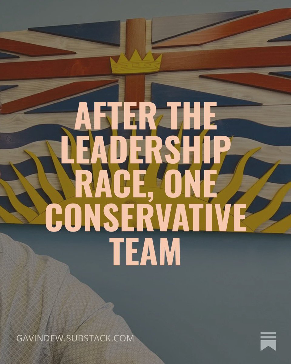 gavindew's tweet photo. The @Conservative_BC leadership race is  a family tug-of-war, not a civil war.

The minute our new leader is announced, we are all on the same page. 

The real contest is not between leadership candidates. 

It is between an NDP government that has lost control of the basics and a Conservative team ready to restore competence, confidence, and common sense in British Columbia.

More ⬇️

https://t.co/00sQPhQ9Qf