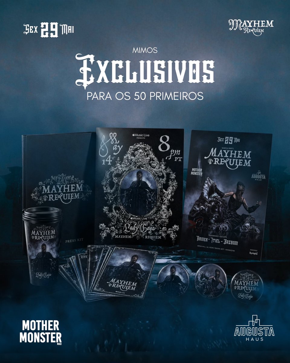 MotherMonsterMA's tweet photo. Já é nessa sexta!

Na MAYHEM Requiem Watch Party, os 50 primeiros que chegarem vão garantir brindes especiais da era MAYHEM, preparados com muito carinho pela Mother Monster Manaus.

#manaus #ladygaga #mayhem #fyp https://t.co/NXpQbVUcRo