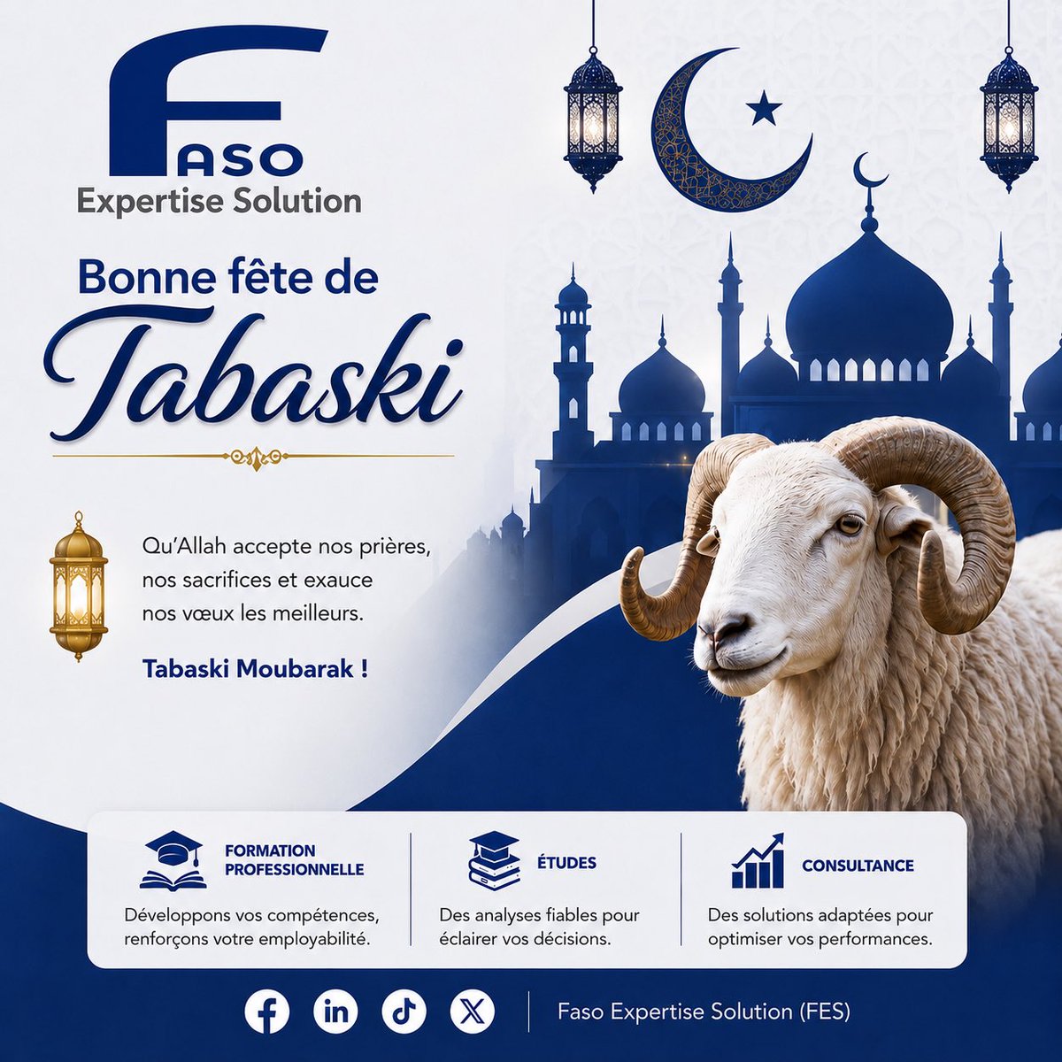 FesGuinee's tweet photo. 🌙 Bonne fête de Tabaski !

@FesGuinee vous souhaite une célébration remplie de paix, de joie et de bénédictions. Tabaski Moubarak à tous. https://t.co/5GJ277FRBA