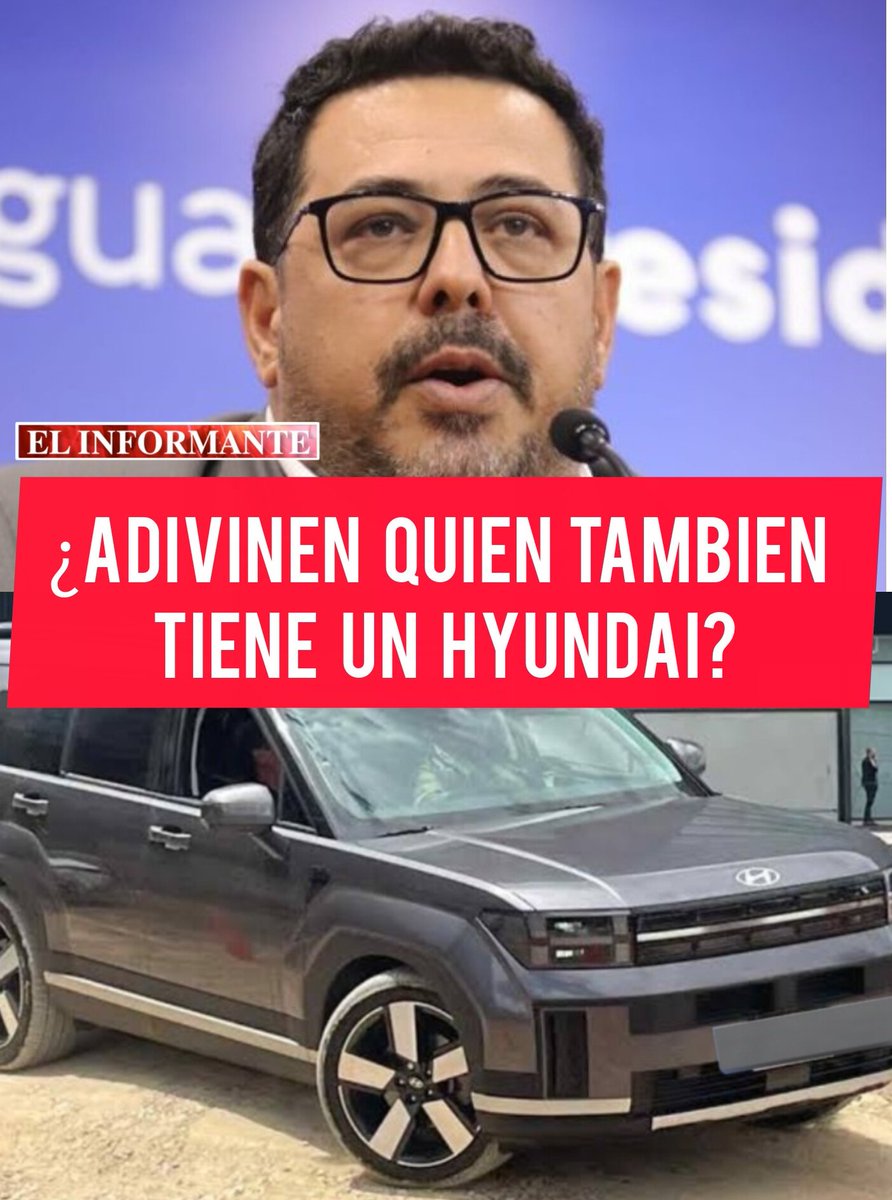 ElInformante_1's tweet photo. 🔴 ¿𝗔𝗗𝗜𝗩𝗜𝗡𝗘𝗡 𝗤𝗨𝗜𝗘́𝗡 𝗧𝗔𝗠𝗕𝗜𝗘́𝗡 𝗧𝗜𝗘𝗡𝗘 𝗨𝗡 𝗛𝗬𝗨𝗡𝗗𝗔𝗜? 

▶️ El Secretario de la Presidencia de la República, Alejandro Sánchez, al parecer también obtuvo una camioneta Hyundai con descuento en 2025. 

No sólo Orsi ligó un descuentazo. Sánchez también. https://t.co/qNhGKb86HR