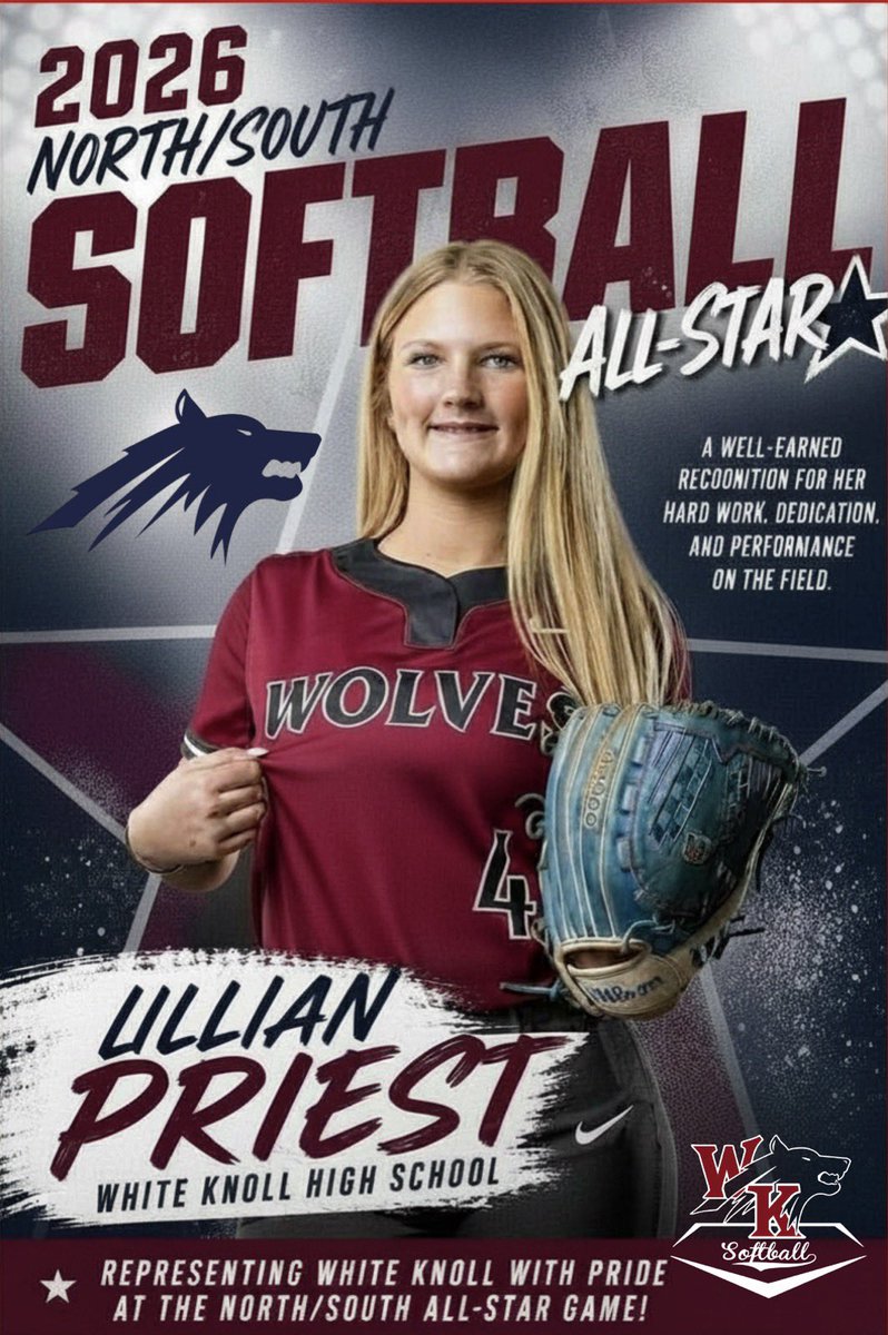 WKHSsoftball's tweet photo. Congratulations to Lilly Priest being selected to the North/South All-Star game and to Coach Farr as one of the  All-Star Coaches. https://t.co/XuBJ8u3vL8