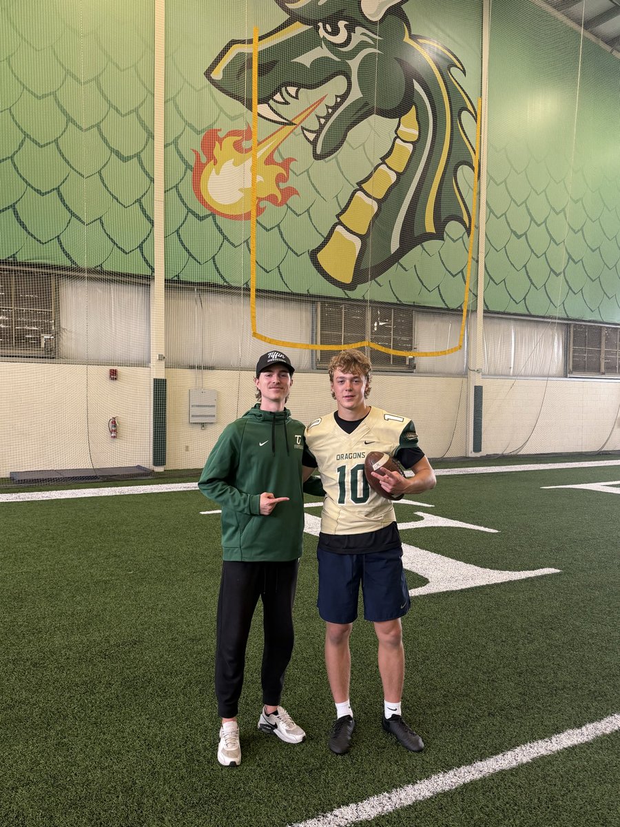 EastonHowe01's tweet photo. Great visit with @TUDragonFB Saturday. Enjoyed being on campus, meeting the coaches and athletes! #StayDangerous 
@CoachJaxHudson 
@Coach_ZBlair 
@CoachJackson97 
@CoachTrevino_ 
@Coach_Cox49 https://t.co/VJB6edBnfv