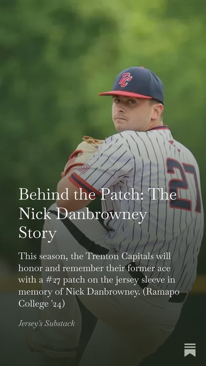 NJCollegeBSBNat's tweet photo. READ - Our 2026 @eccbl Caps will be paying tribute to 2024 ace Nick Danbrowney @rcnj_baseball who died in a car accident last August after his first pro season. Article by @realcarlwithak, Nick's 2024 teammate. @d3baseball @Barnegat_HS @Matt_Manley

https://t.co/0vDlgjJ2Eh https://t.co/2i4gKMjGaG