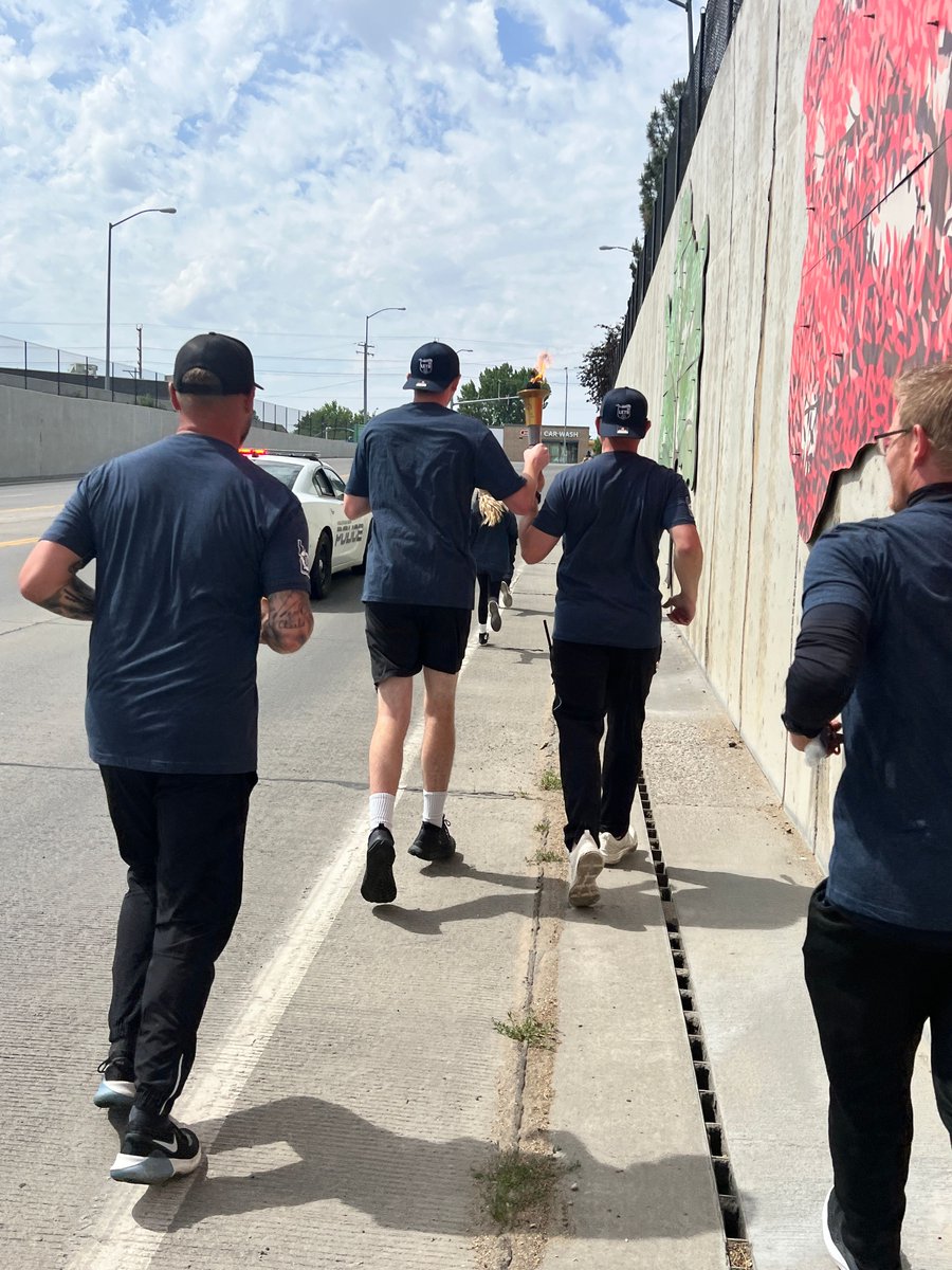 SOID's tweet photo. MOUNTAIN HOME- thank you for proclaiming today "LETR Day!" 
What a turnout for the Law Enforcement Torch Run, we couldn't be more excited!  Thank you to the Mayor, Rich Sykes for supporting our mission too!  
Next up, tomorrow morning we'll be at the State's Capitol! 🔥 🤩 https://t.co/k82h9Q0OZi