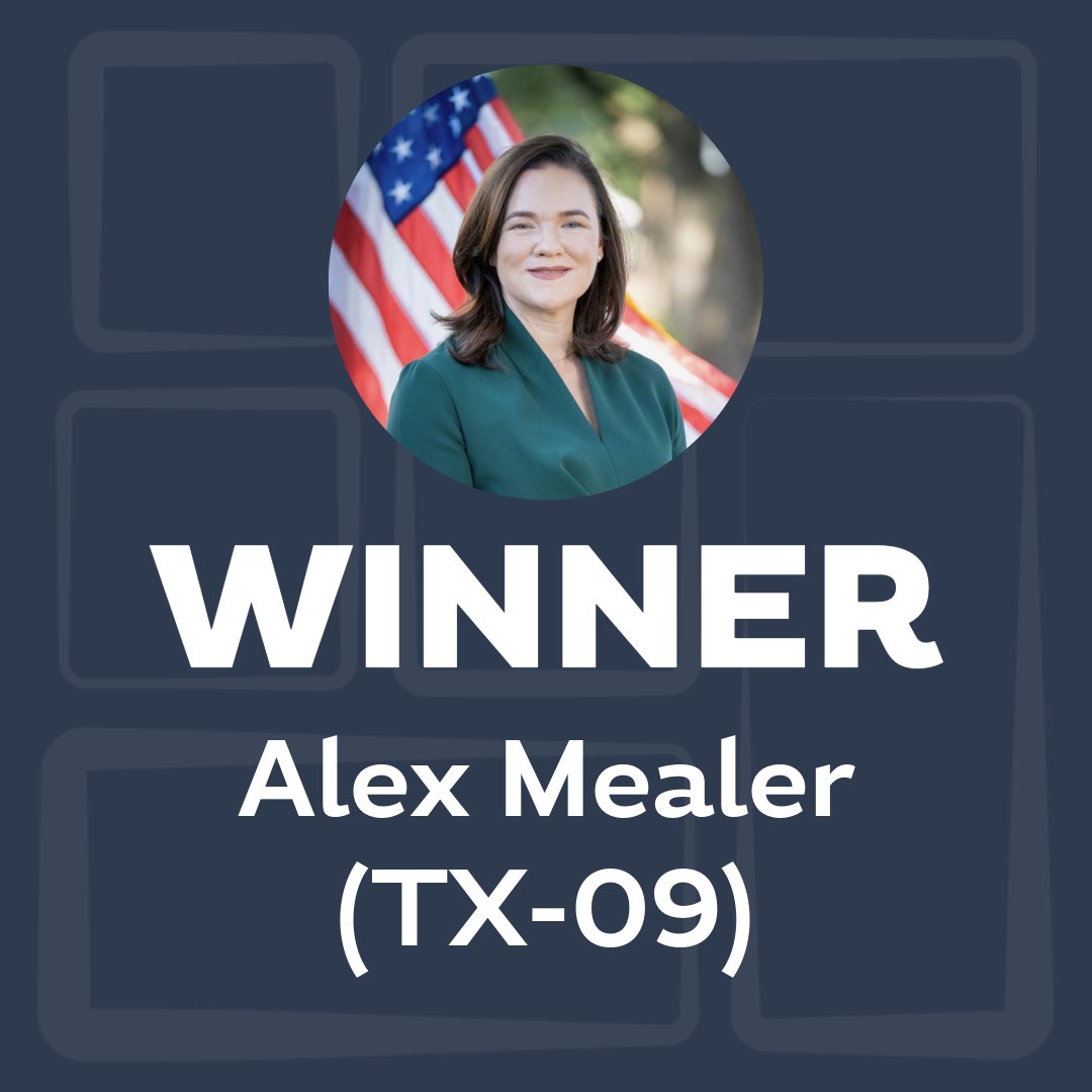 WinWithAlamo's tweet photo. Congrats to @AlexMealerTX on winning the Republican Nomination in TX-09!   

We were proud to partner with @WinningForWomen Action Fund in this race. 🇺🇸 https://t.co/D4N42CBCYj