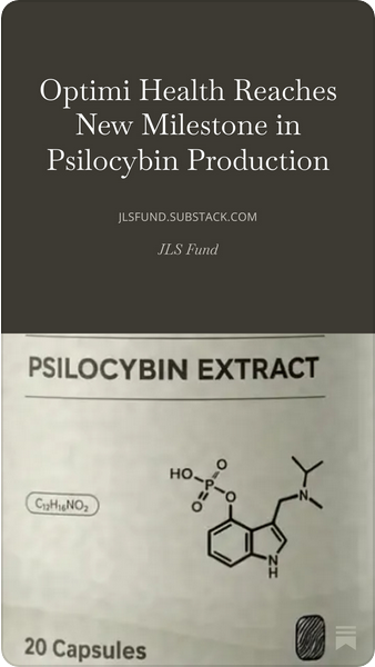 FundJls's tweet photo. https://t.co/24rs9b8GHF #psilocybin @Optimi_Health https://t.co/dHWUFQ2ro6