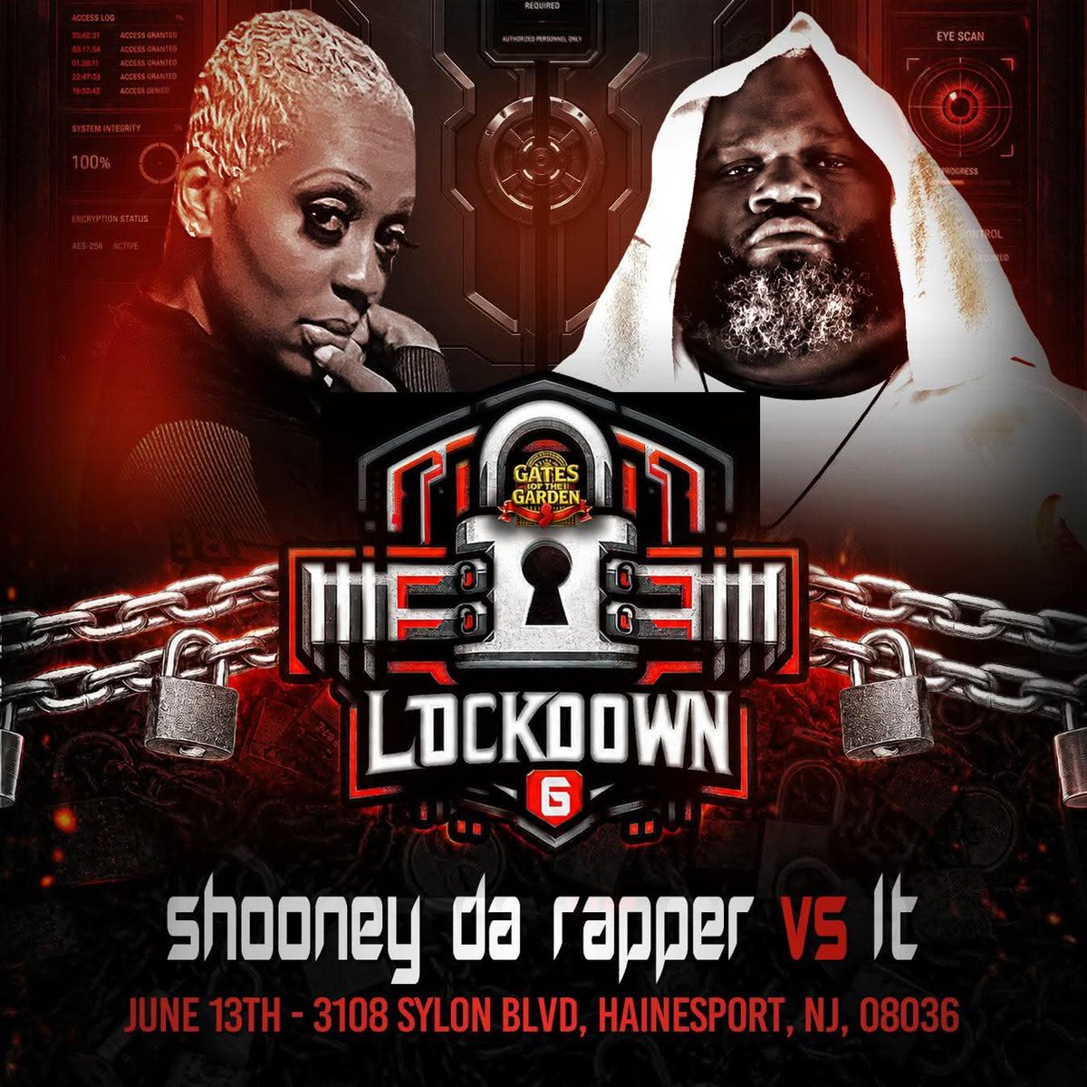 LT314's tweet photo. @GetMamonCheri GATES OF THE GARDEN PRESENTS 🌹

LOCKDOWN 6 🔒 | JUNE 13TH | NJ 📍

ANNOUNCEMENT #2

SHOONEY DA RAPPER vs LT 🔥🔥🔥 https://t.co/B3Mga28Zti