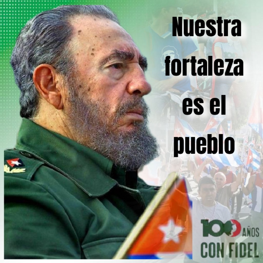 Colibr76018428's tweet photo. "Tengo la satisfacción de haber creído profundamente en el pueblo de Cuba y de haberles inculcado esa fe a mis compañeros; esa fe que es más que una fe, es una seguridad completa en nuestros hombres".
#FidelPorSiempre https://t.co/ZhdPy73WTN