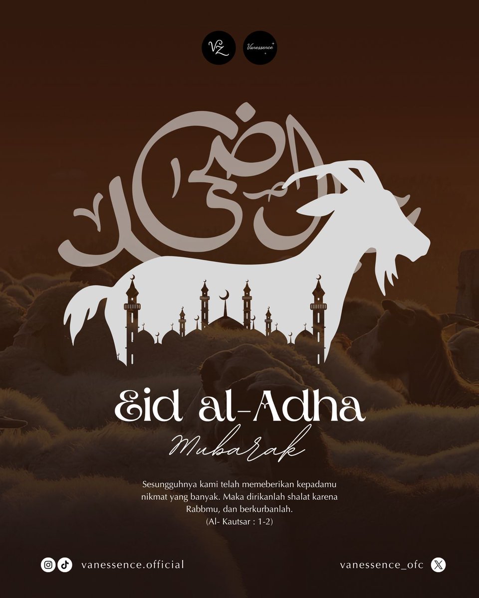 vanessence_ofc's tweet photo. Happy Eid al-Adha 🌙
Semoga setiap pengorbanan membawa keberkahan yang indah untuk kita semua. https://t.co/asBAXFyUrj