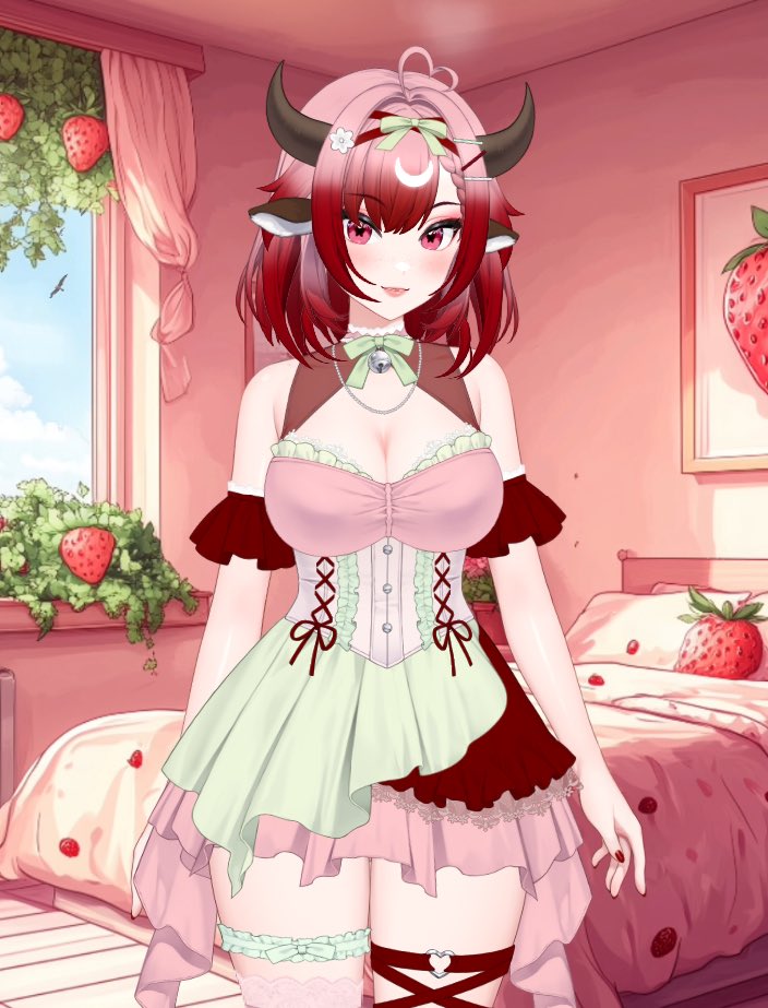 itskeyyttv's tweet photo. @lullarizuki My little strawberry cow! I see my fellow friend Mimikyutie! Adore her. 💕 https://t.co/LFhPNMQ8Jh