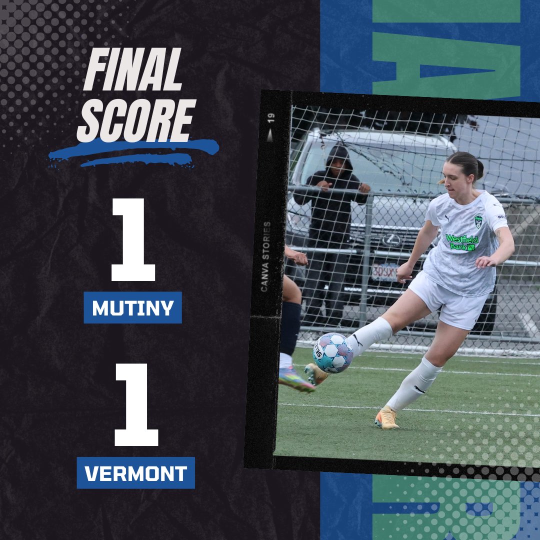 NEMutiny's tweet photo. Final Score: 1-1 versus Vermont Green ⚔️

90’ # 13 M.Dillard (A) # 18 A.Klingensmith https://t.co/vQyVDlBFXA