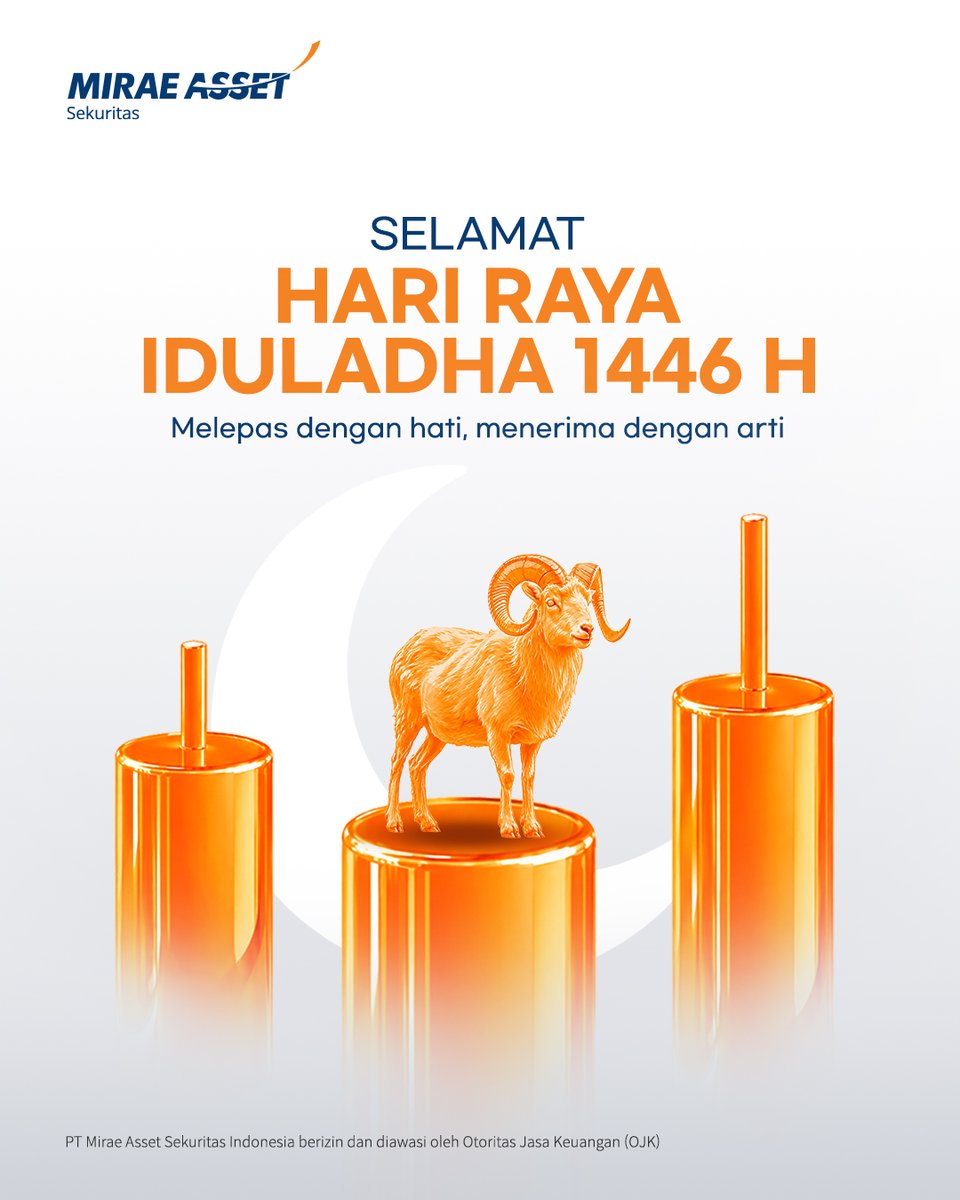 MiraeAssetID's tweet photo. Selamat Hari Raya Iduladha 1446 H 
Melepas dengan hati, menerima dengan arti.
Semoga keberkahan dan ketulusan selalu menyertai langkah kita. https://t.co/0uCHfoBkIl