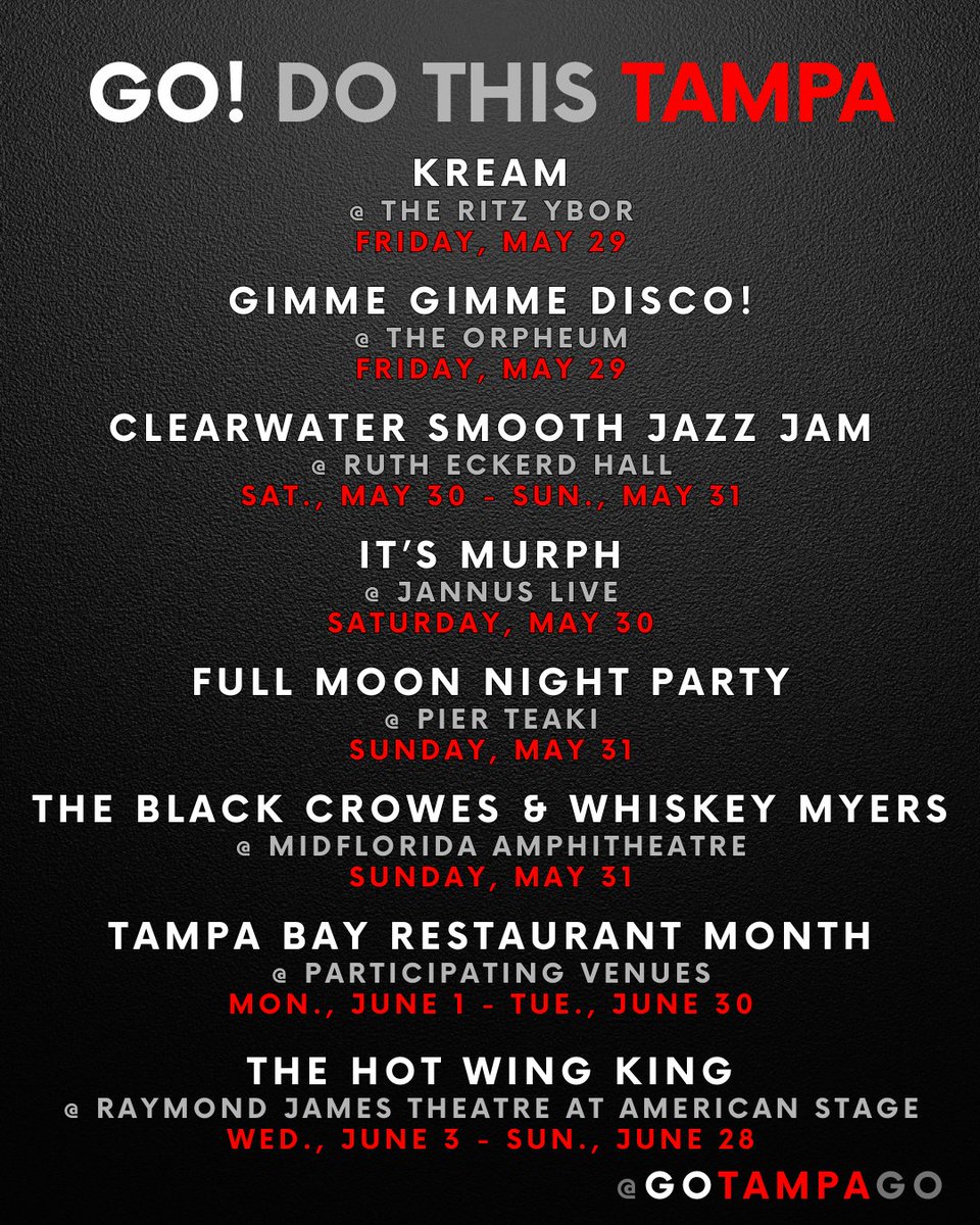 GoTampaGo's tweet photo. GO DO THIS #TAMPA! 🍽🍷 Wine &amp; Dine in celebration of Tampa Bay Restaurant Month https://t.co/On5aNYcBPW