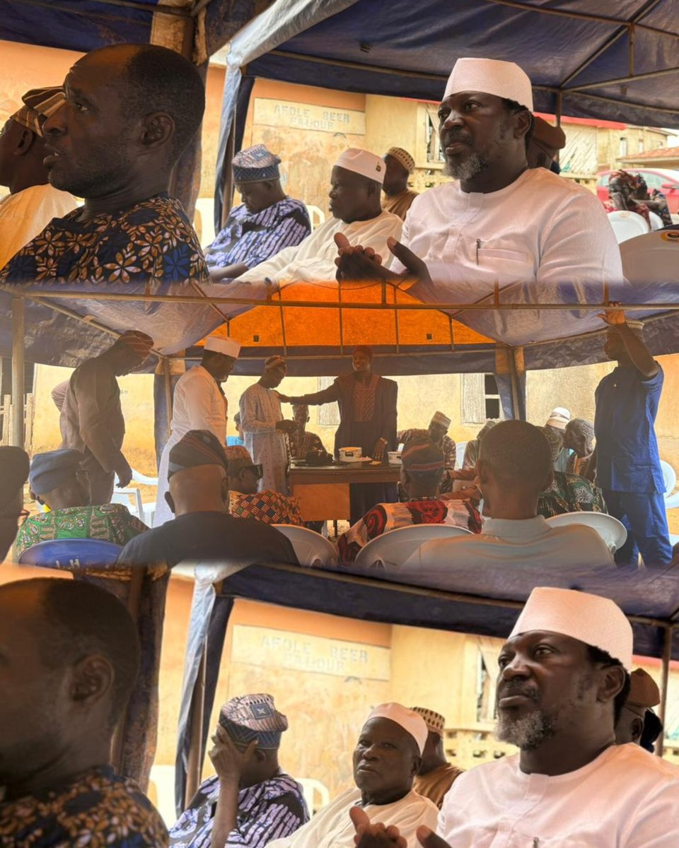 IDERA_TIDE's tweet photo. Hon. Alubankudi earlier yday attended the 3-Day Fidau prayer held in honour of Mrs. Hafsoh Komolafe, the late beloved wife of the Asiwaju of Otan-Ile &amp; respected Oriade/Obokun Federal Constituency leader, Baba Ajeje, at his residence in Otan-Ile, Obokun Local Govt of Osun State https://t.co/wuaQwldOsb