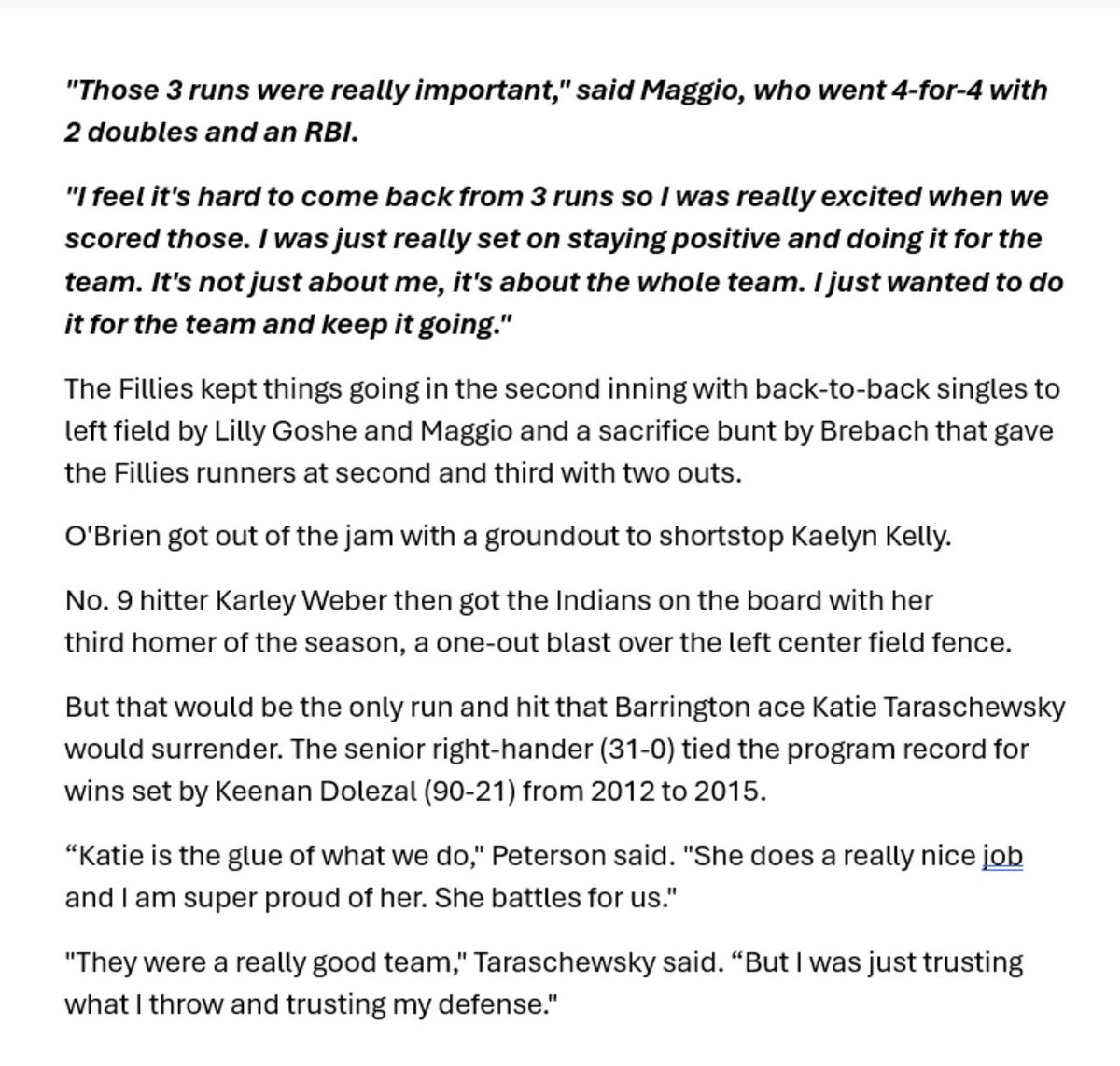 LianaMaggio2027's tweet photo. @softballBHS_ advances to 4A Sectional Finals!  Thank you @john_leusch for covering our game and for the great write-up! 

@ILChillGold @D1ProScouts
@TopPreps @SBRRetweets @SoftballDown @27Softballradar
@LegacyLegendsS1 @YAthletesF
@SoftballRecruit @SoftballClips
@Softball_Home @StriveSoftball @LineDsoftball
@UncommittedUTR @softball_champ1 
@ccprospects23 @PrepSoftball @TOP_D1RECRUITS 
@whosupnext23 @TheeSBReport
