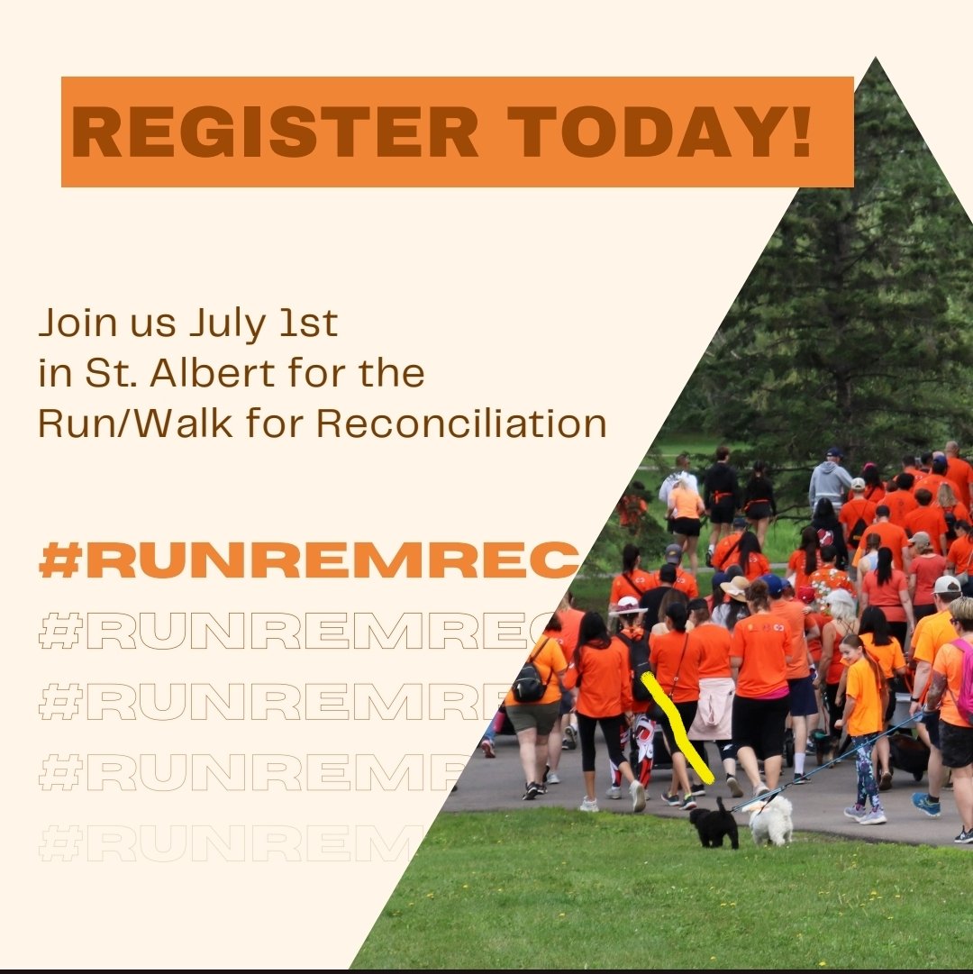 Mandoline79's tweet photo. Registration is open! 
We are looking forward to seeing you all on July 1st as we walk and run in honour of the children of Canadian Residential Schools. 🧡
More info and free registration at link below:
https://t.co/PjhC2uhDPY https://t.co/i6XSXM1cyg