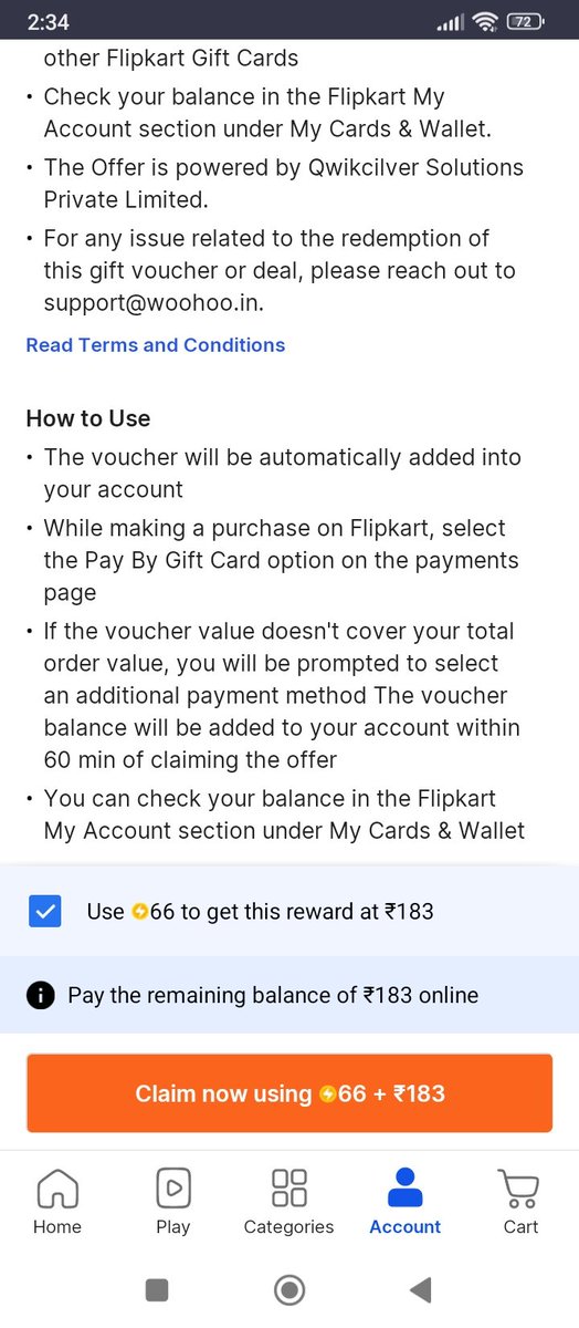 khurananikhil's tweet photo. @flipkartsupport @Flipkart my supercoins and money deducted on 25 may still gift card not issued please look into the matter... https://t.co/khHIclwxPB