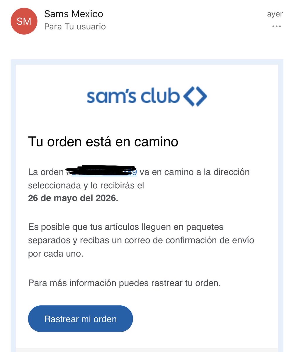 Sahir_Torres25's tweet photo. Hola @SamsClubMexico, el día de ayer realicé una compra en línea y mediante mails, mensajes de whats app y mi app móvil de Sam’s, todo confirma que mi pedido debía de ser entregado el día de hoy, en todo el día no salí de mi domicilio y sigo sin recibir mi paquete https://t.co/sYKdJh701Q