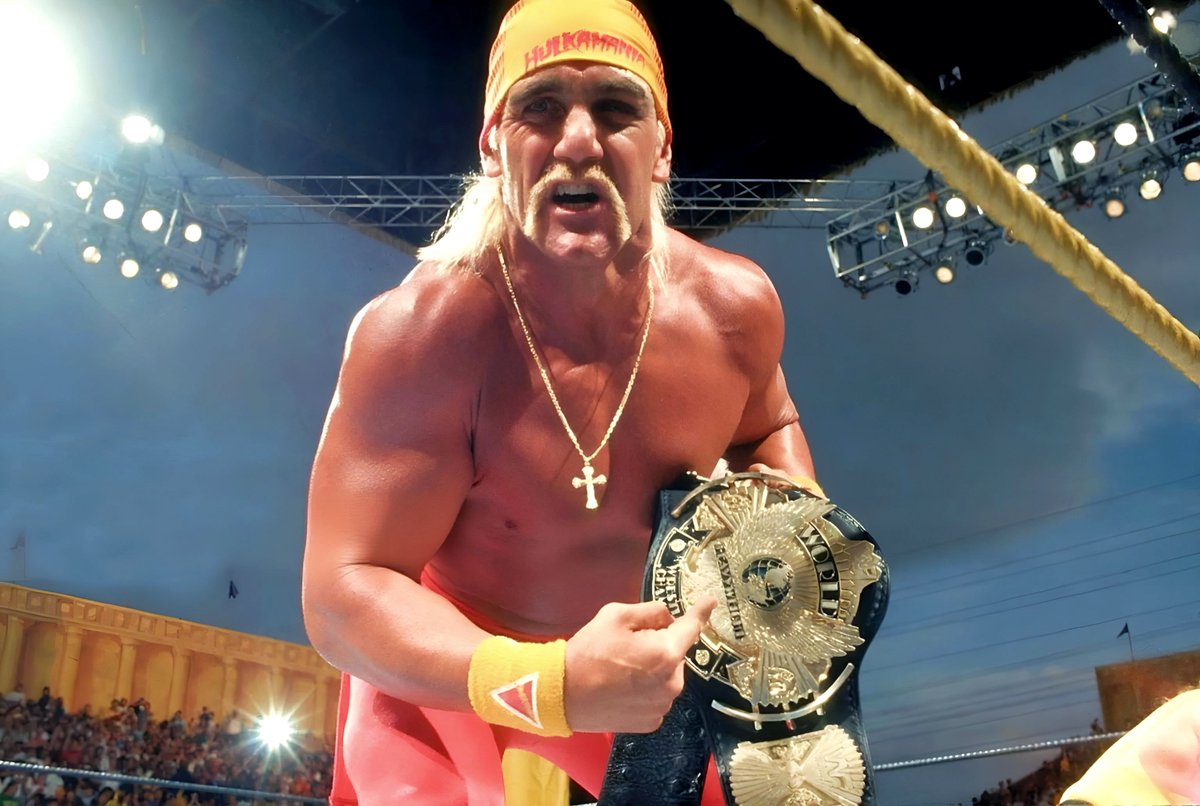 スポーツ選手 hulk hoganNO1 📸 Shot capturing Hulk Hogan following his WWF world title victory