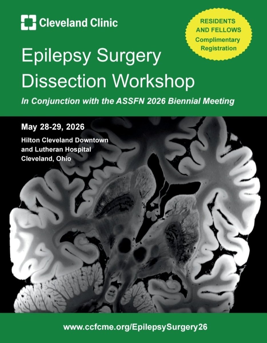 epilepsydoc's tweet photo. Days away from the @ClevelandClinic #Epilepsy #Surgery Dissection Workshop & the @ASSFNeurosurg Meeting, both taking place right here in #Cleveland!

Looking forward to catching up with colleagues, new friends & all the great trainees who have signed up!  
Should be a set of great meetings!

#epilepsysurgery #SEEG #laser #resection #DBS #RNS #VNS #neurotwitter #neurosurgery #robotic #stereotaxy #electrodes #seizures