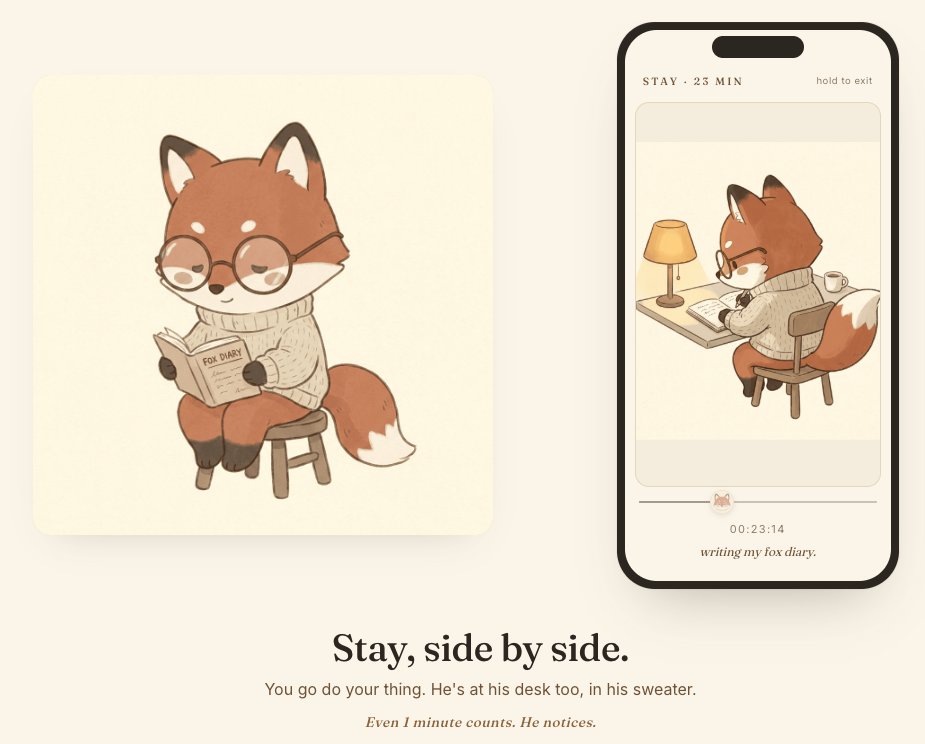 RenderArchiAI's tweet photo. looking for 20 people to test NOOK this week.
no streaks, no to-dos, just company.

can't start? he breaks it into one tiny step —
then does it with you.

can't focus? hit focus mode.
one minute is a win. he stays.

head too loud? drop the scattered thoughts here.
he pockets them for you.

link in replies 🦊

#adhd