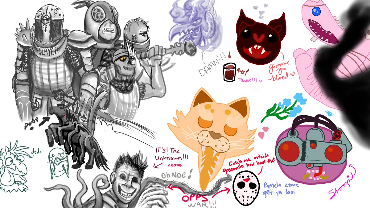 cockal0rum's tweet photo. Tried sharing a canvas tonight with @boppitcorn on Magma! We had some good fun drawing our goobers.

I'm thinking I might plan a night to do this again in an open server on a later date once I figure out this site's controls a bit better. 

#dbd #dbdfanart https://t.co/6jLrZ2mfwy