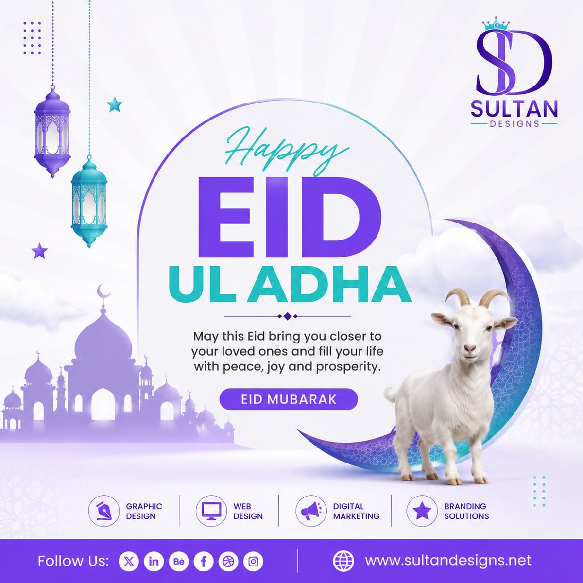 SultanDesigns1's tweet photo. Eid ul Adha Mubarak! 🌙✨
May this blessed occasion bring peace, happiness, success, and countless blessings to you and your loved ones. Wishing you a joyful celebration filled with gratitude and togetherness.
🌐 https://t.co/1cy61WgvZf

#SultanDesigns #sultandesigns https://t.co/Yl63PEYYCs