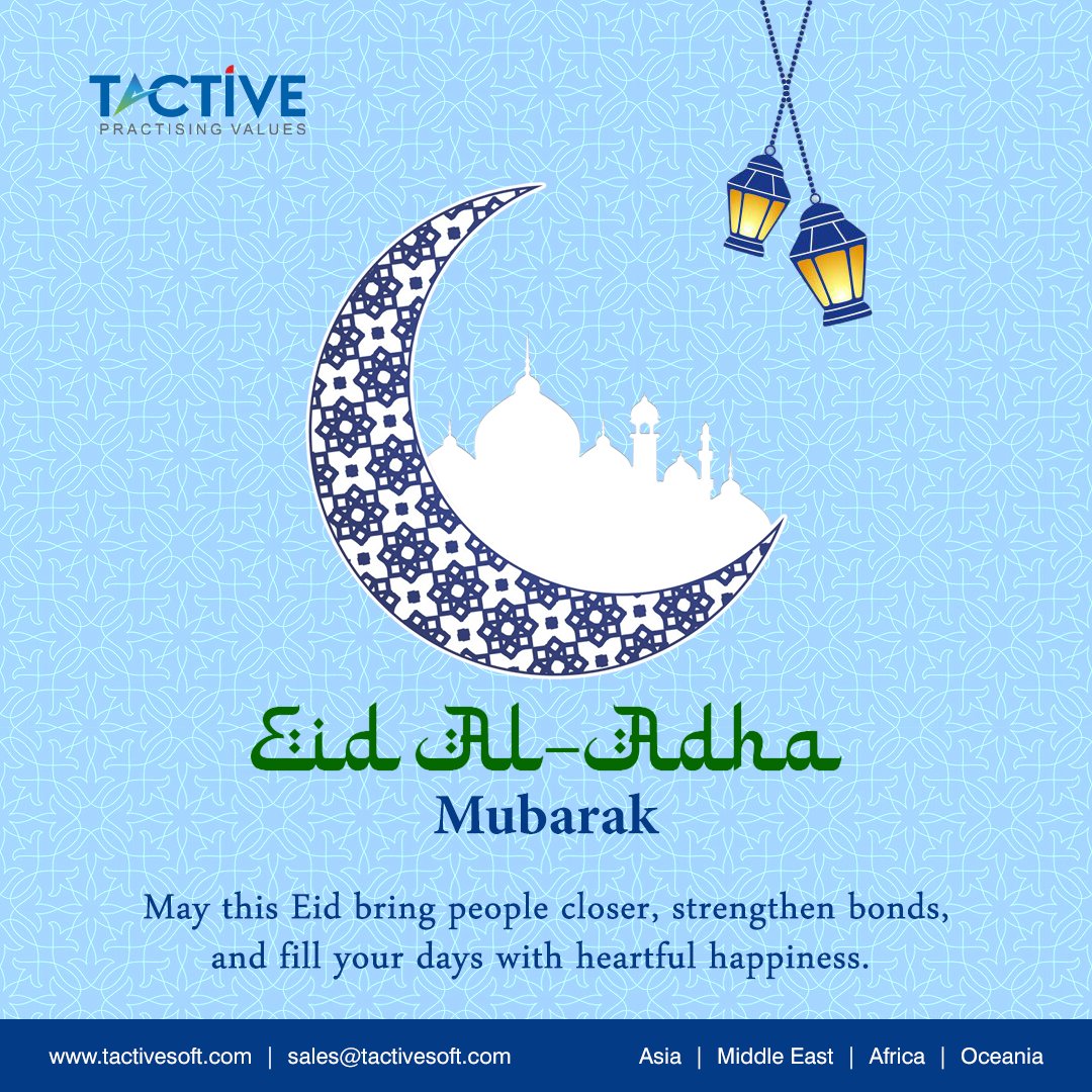 Tactivesoftware's tweet photo. On this Eid al-Adha, may your prayers be answered and your sacrifices be rewarded.🌙🕋🐏
 
Wishing you a day filled with gratitude and togetherness.

#TactiveERP #eidaladha #happyeid #bakrid #eidmubarak #eid #love #qurbani #islam #construction #constructionerp https://t.co/5tn3IWkBRr