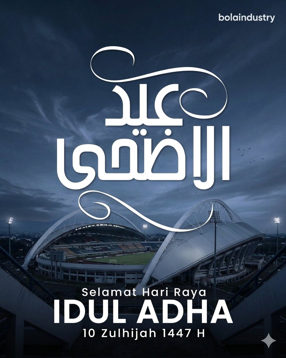 BolaIndustry's tweet photo. Selamat Hari Raya Idul Adha 1447 H semuanya! 🌙✨

​Mohon maaf lahir dan batin atas segala salah dan khilaf. Semoga semangat keikhlasan qurban tahun ini menular ke kita semua, sing barokah untuk semuanya!
​Selamat nyate! 🔥

Note : gambar inspired by persib &amp; new gbla design https://t.co/zwUJkFp47O