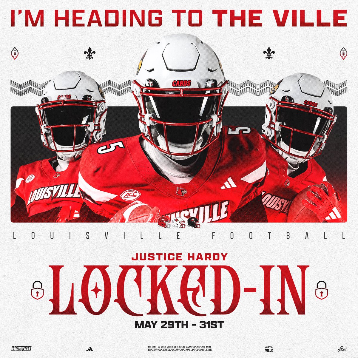 JusticeHardy12's tweet photo. Cards Nation I am home this weekend! 🏠🔜 @TopTierUofL @LouisvilleFB @CoachCBarclay https://t.co/5LD6Y1O9XR